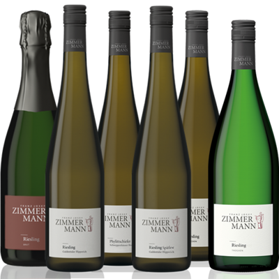 Produktfoto: „Zum Glück gibt´s Riesling!" 6er Paket trocken-lieblich